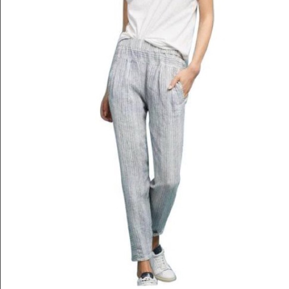 Anthropologie Striped Linen Pants - Picture 3 of 12